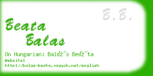 beata balas business card